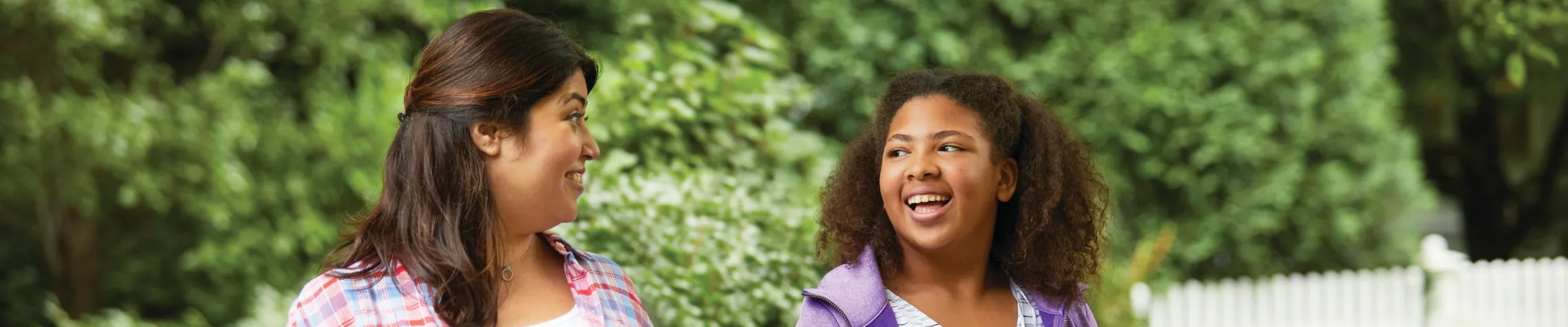 Mom and Daughter Walking